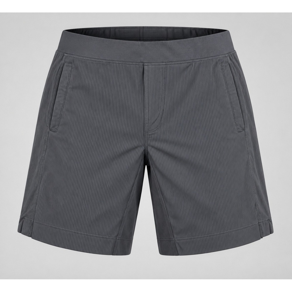 Lululemon Shorts Mens M Gray Stripe 9" Running Gym Training Zip Pocket Athletic